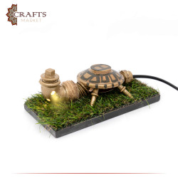 Handmade Duo-Color Metal Desk Lamp with a Turtle Design Design, For Home Decor