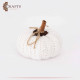 Handmade White Wool Crochet Table Decor Pumpkin Design