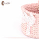 Handmade Pink Kilim Cotton Yarn Crochet Basket with a Modern Design