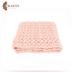 Hand-knitted Pink Mohair Winter Scarf with a Modern Design