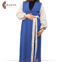Hand-embroidered Blue Women's Abaya in Modern Design
