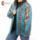 Hand-embroidered Turquoise Sadu Fabric Unisex Jacket 
