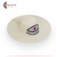 Handmade Beige straw hat with an eye design