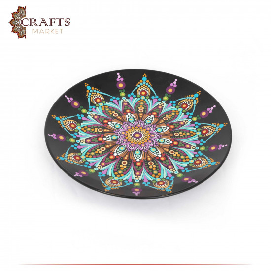 Hand-painted Porcelain Plate, Table Decor, Mandala design