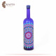 زجاجة ملونة يدوياً بالوان الأكريليك ديكور طاولة تصميم ماندالا