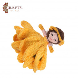  دمية جنية عباد الشمس القابلة للعكس مصنوعة يدوياً