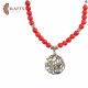 Red beaded necklace featuring a Quranic verse pattern Red beaded necklace featuring a Quranic verse pattern
