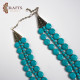 Turquoise beaded necklace with a geometric net pattern