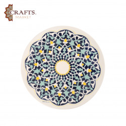 ديكور تعليق صحن بتصميم قيشاني مزخرف يدوياً