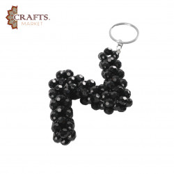Handmade beaded keychain with a 3D letter (N) Handmade beaded keychain with a 3D letter (N)