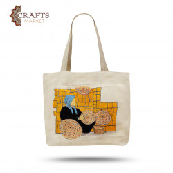 Women's bag made of canvas with a salt design