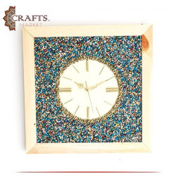 Handcrafted Multi Color Wooden Wall Clock
