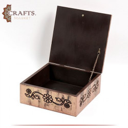 Handcrafted Brown Wooden Box