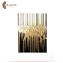 Hand Painted Duo-Colored Wall Art in  Tiger  design