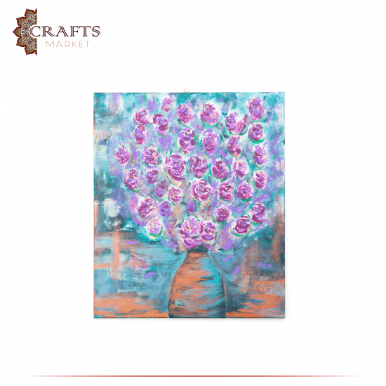 Hand Painted Multi-Colored Wall Art in the  Flowers design