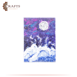 Hand-Painted Multi-Colored Wall Art in the Moon design