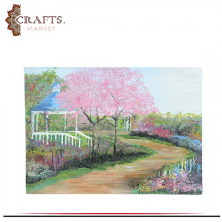 Handmade Drawing  The Pink Garden in Korea  Design Wall Art