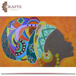 Handmade Drawing African Women Design Wall Art