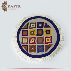 Handmade Multicolor Rounded Wool Rug