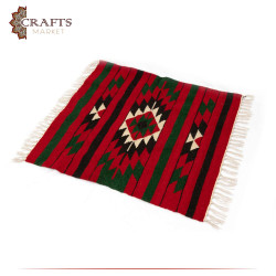 Handmade Multi-Color Natural Wool Rug with a Heritage Design