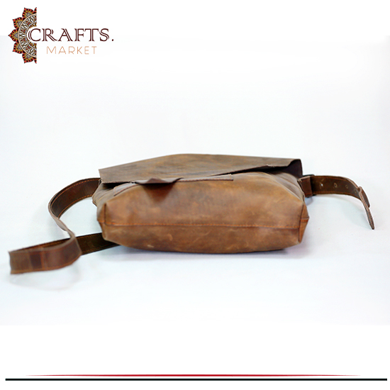 Handmade Brown Genuine Leather Cross Bag 