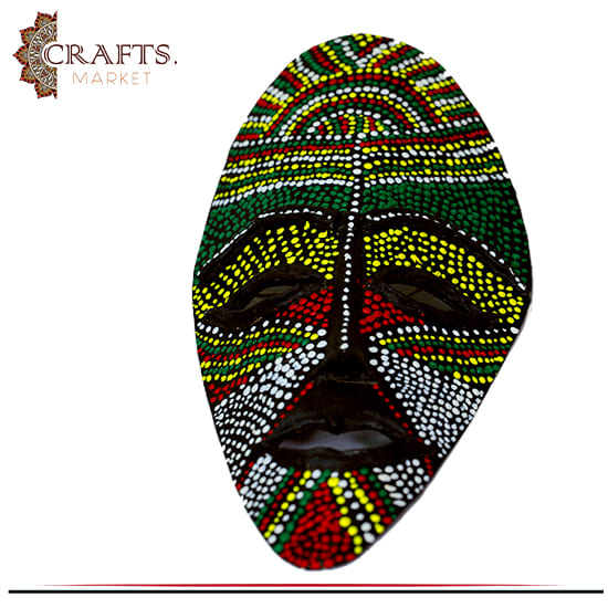 Hand Painted African Mask Design Wall Hanging