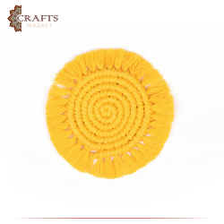 Handmade Yellow Cotton Spiral Coaster