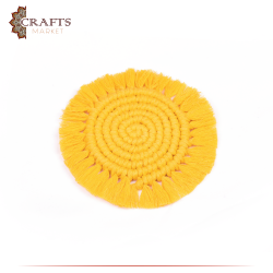 Handmade Yellow Cotton Spiral Coaster
