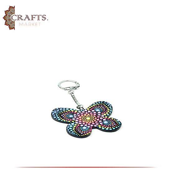 Hand-painted Wooden  Butterfly  Key Chain