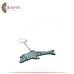 Hand-painted Wooden " Dolphin " Key Chain
