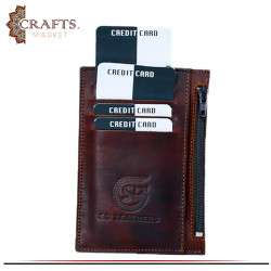 Handmade Dark Brown Genuine Leather Men's Card Wallet