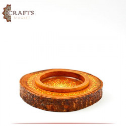 Hand-painted Wooden Round Bowl For Nuts with "Mandala" Decorate