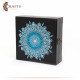  Hand-painted Black Swedish Wooden Box adorned with Dotting art Mandala design 