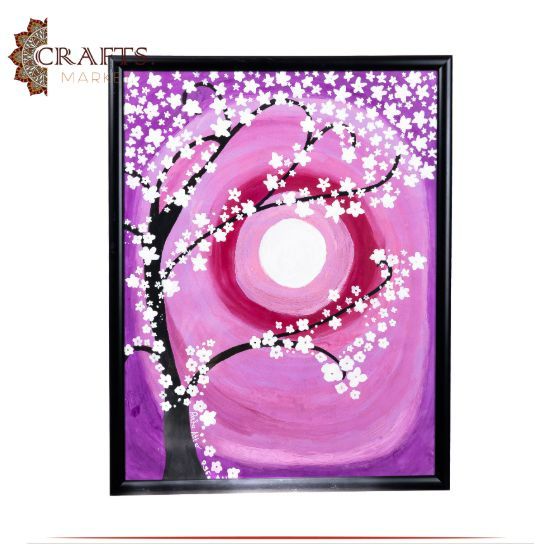 Handmade Drawing White sparkle Design Wall Art