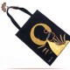 Handmade Black Canvas Fabric Women's Tote Bag Handmade Black Canvas Fabric Women's Tote Bag