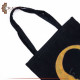 Handmade Black Canvas Fabric Women's Tote Bag Handmade Black Canvas Fabric Women's Tote Bag