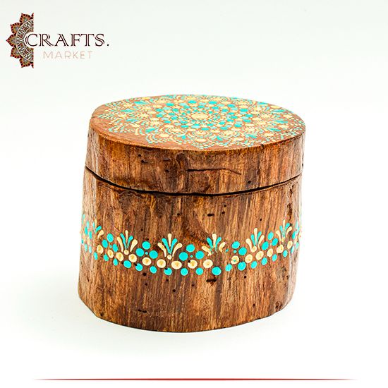 Mini Hand-painted Wooden Box adorned with "Mandala" design