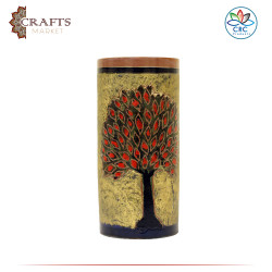 Handmade Duo-Color Clay Vase with a Tree design 