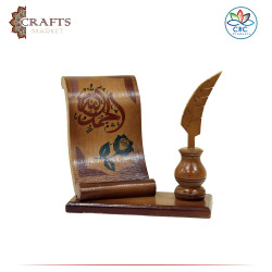 Handmade Wooden Desk Decor with decorative writing الحمدالله