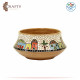 Handmade Red Clay Oval Vase with Mosaic Design Houses