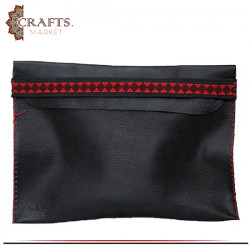 Handmade Black Genuine Leather Women's Clutch Bag
