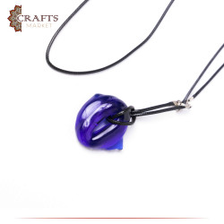 Handmade purple Unisex Glass Necklace