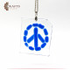 Handmade Glass Ornament with a Peace Sign Design 