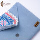Handmade Light Blue Fabric Women's Clutch Bag