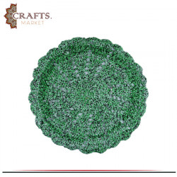 Handmade Green Rounded Crochet Rug 